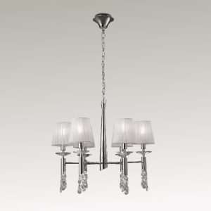 Lampadario 6 luci Tiffany - Cromato