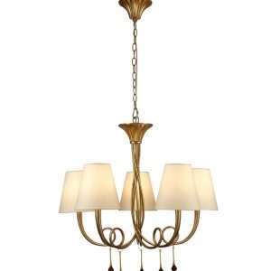 Lampadario 5 luci Paola Foglia oro