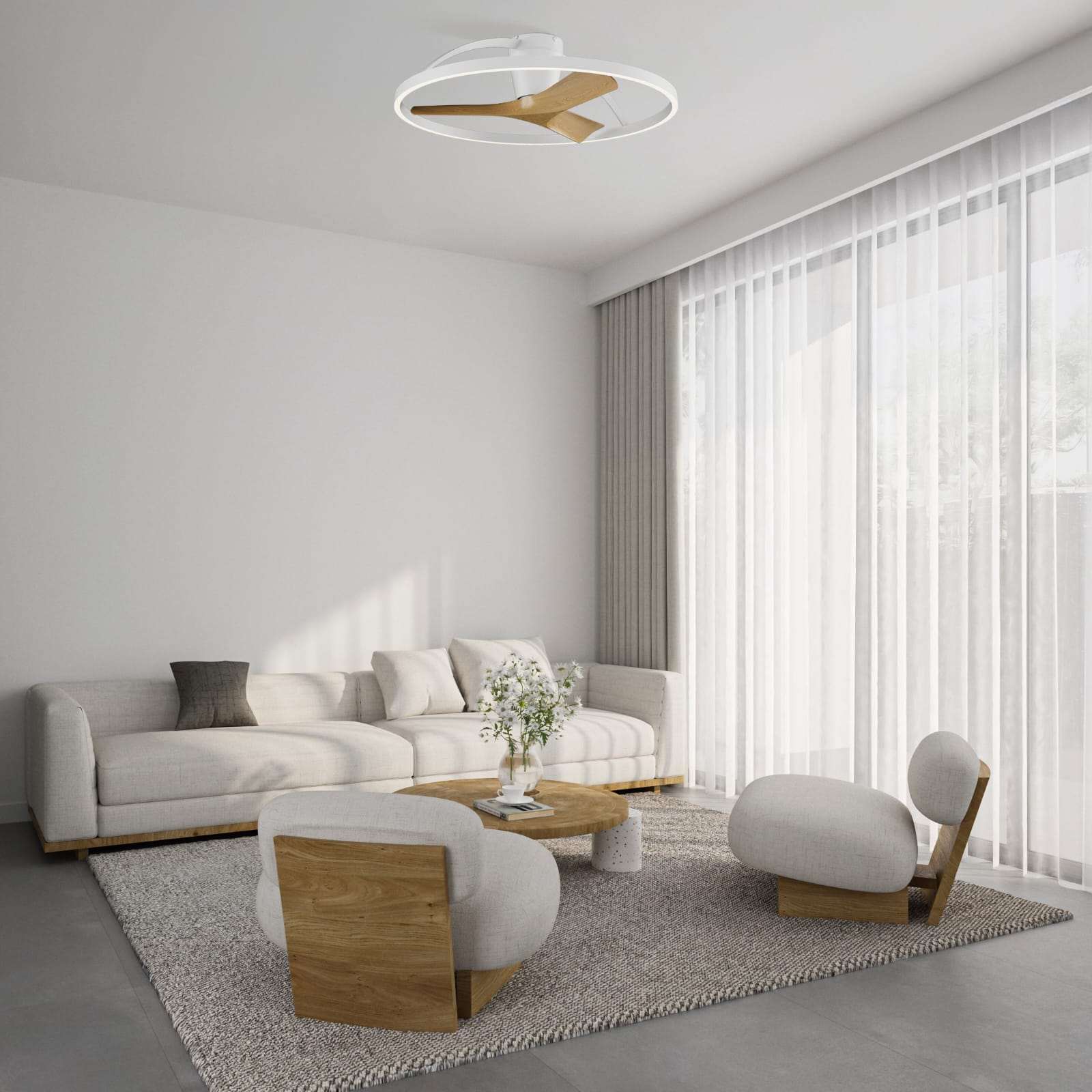 Ventilatore da soffitto ALASKA, trasparente, 50 cm, CCT, dimmerabile